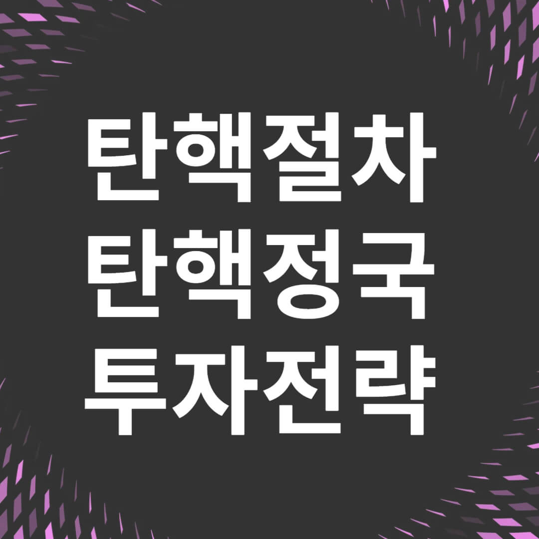 탄핵절차 및 투자전략