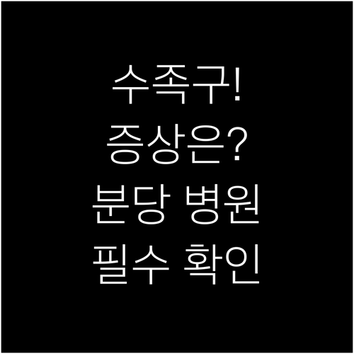 수족구 의심 증상과 분당구 근처 병원..
