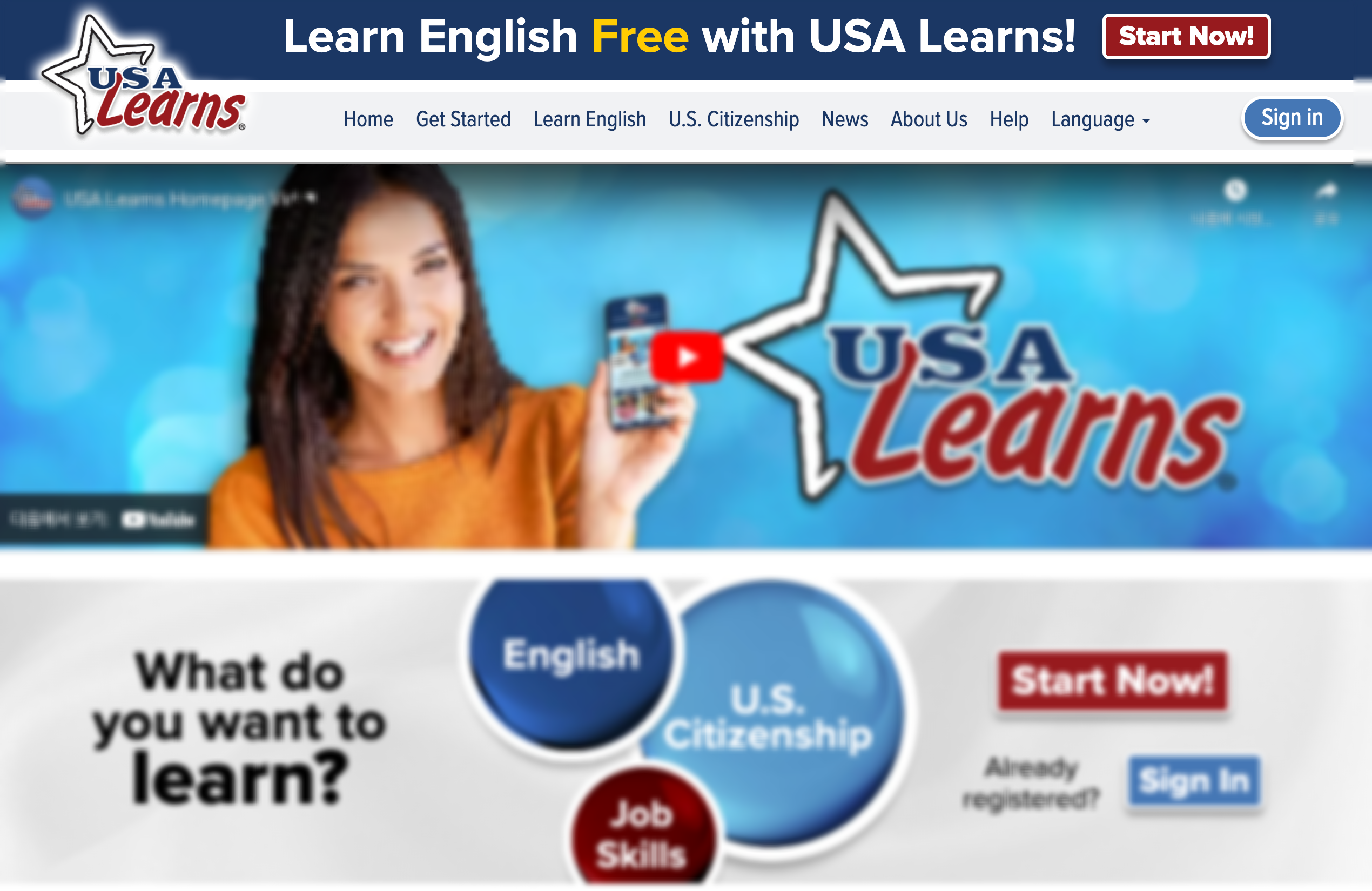 USA Learns 홈페이지