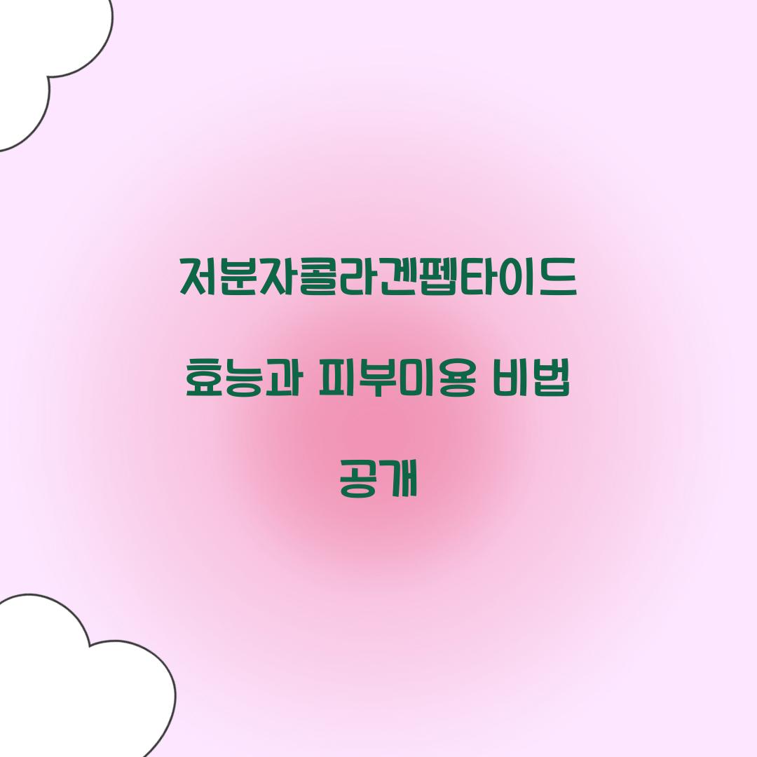 저분자콜라겐펩타이드 효능