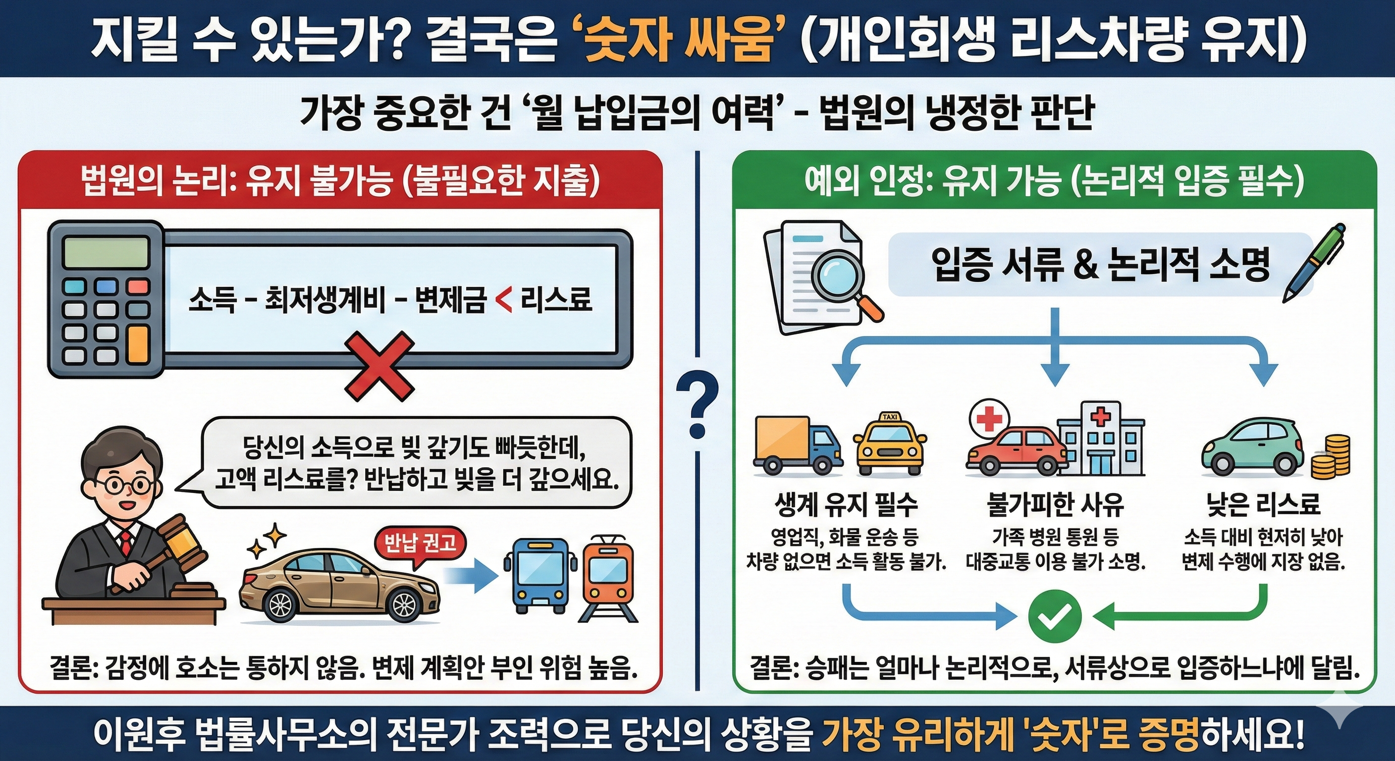 개인회생 리스차량, 뺏기지 않고 유지하는 '현실적인' 방법 (2026 필독)