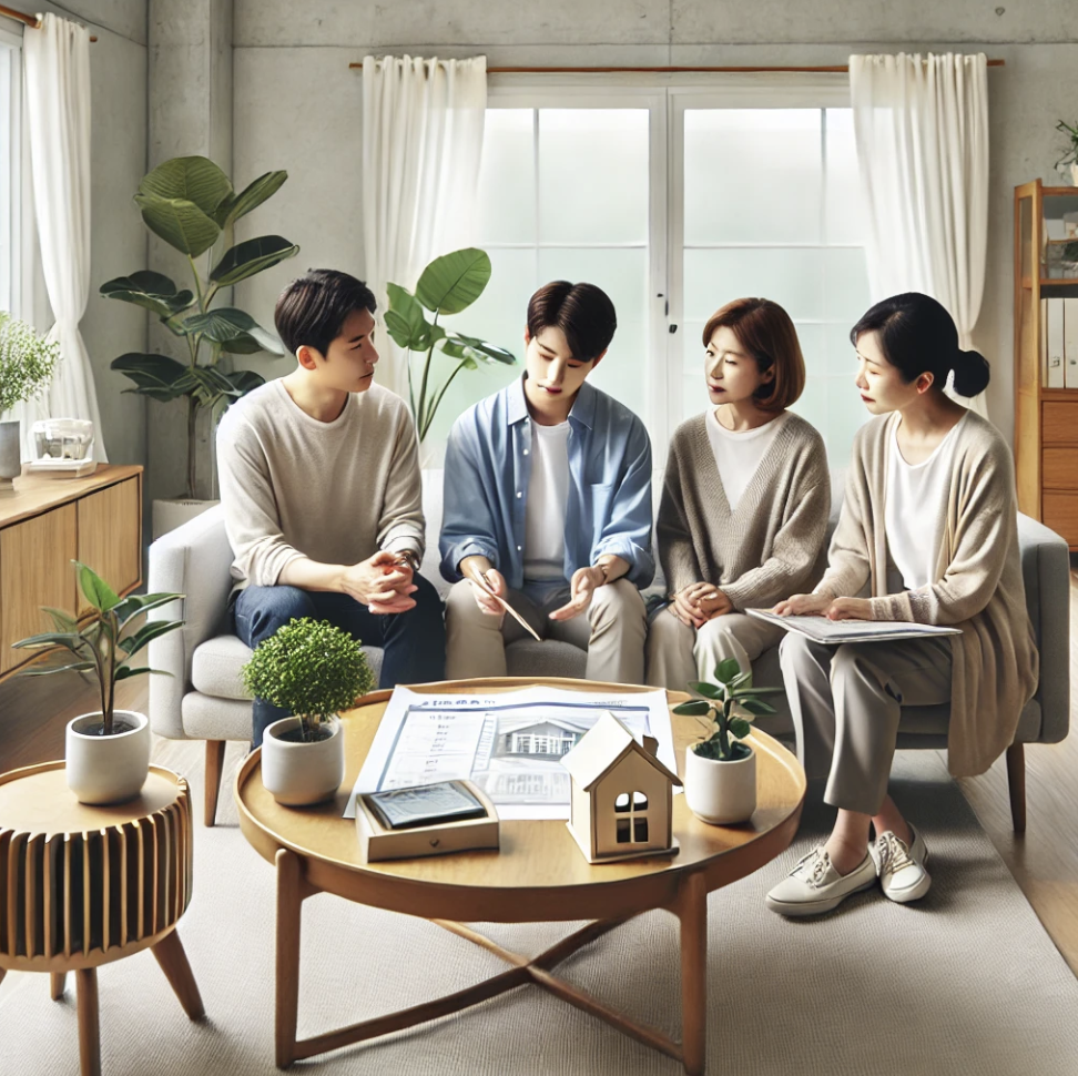 상속 계획을 논의하는 가족