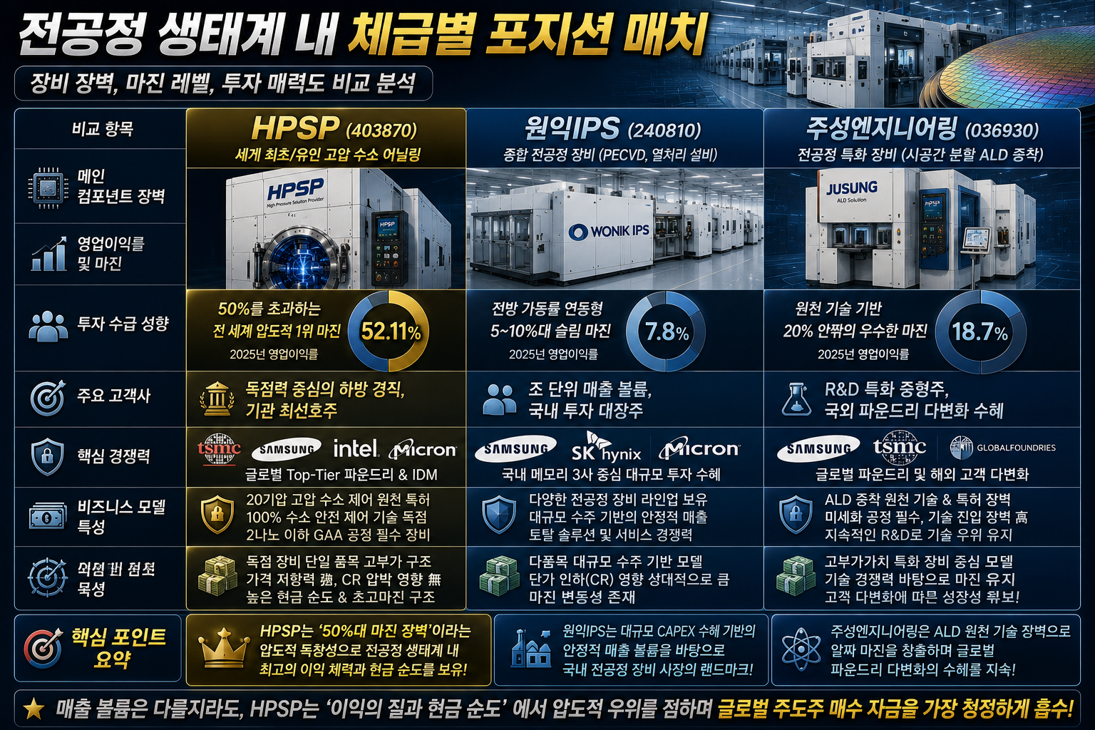 전공정 장비 회사 비교 분석