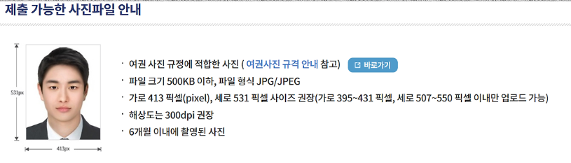 제출가능한 여권사진 파일 안내