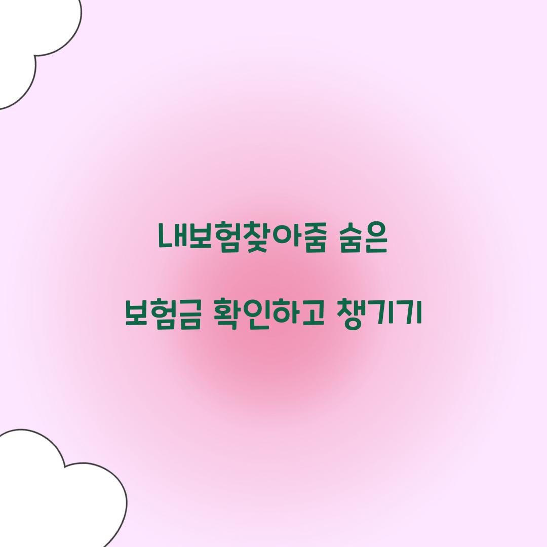 내보험찾아줌 숨은 보험금