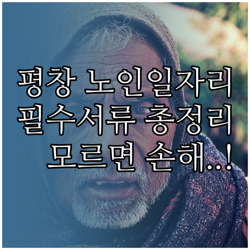 평창군 시니어클럽 노인일자리 유형 신..