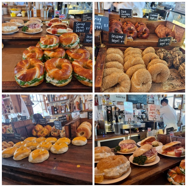 진열된 베이글 종류