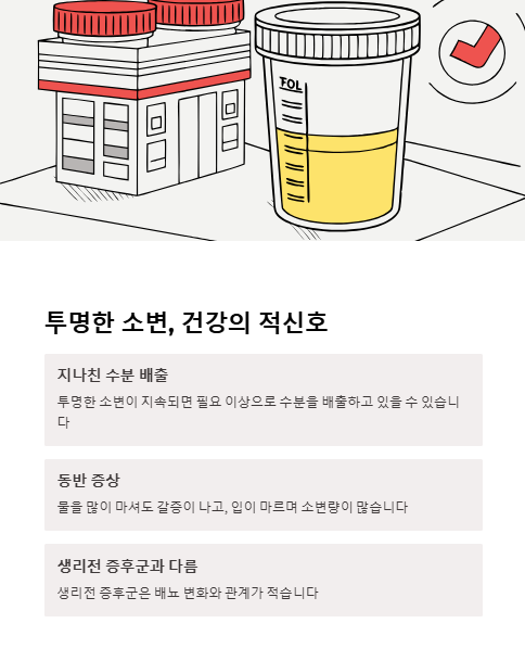 투명한 소변 건강의 적신호