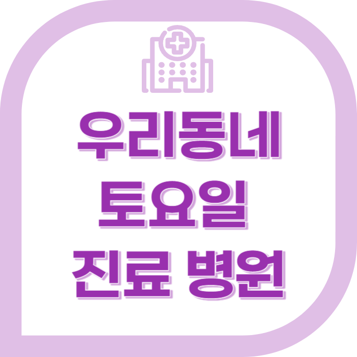 우리동네 공휴일 진료병원 찾기 토요일 일요일