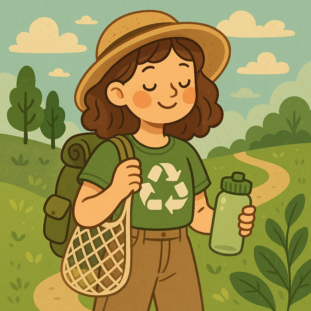 제로웨이스트 여행을 떠나는 사람 관련 이미지