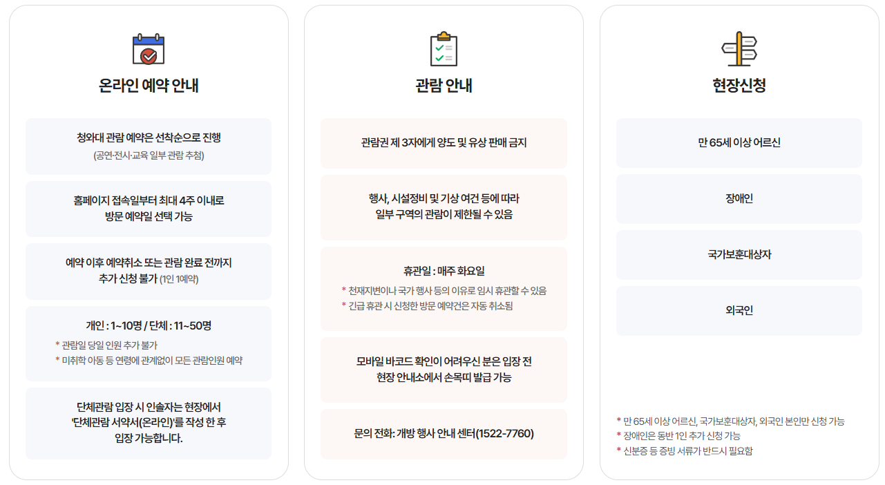 청와대 개방 예약 방법