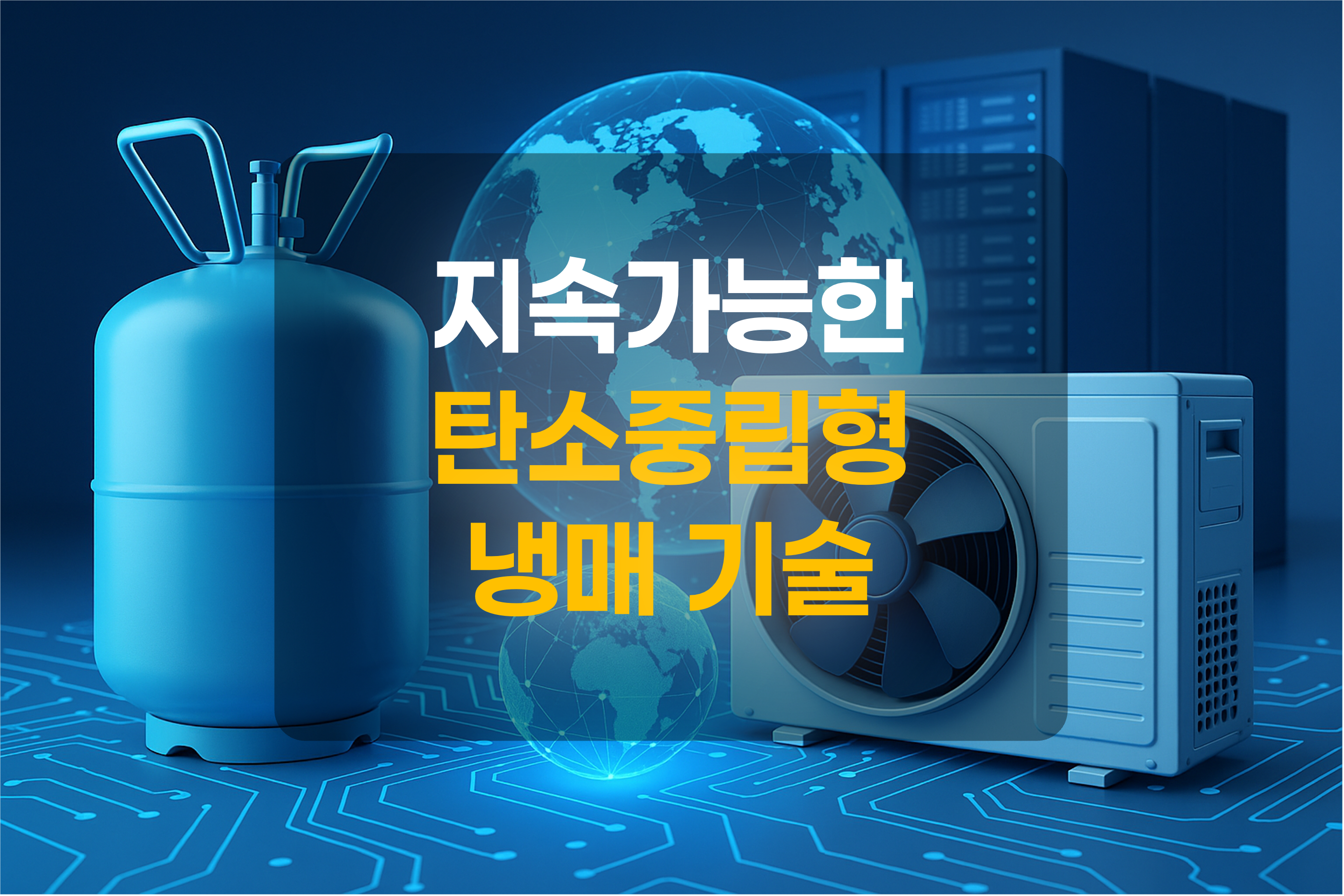 지구, 데이터센터, 냉매를 표현한 그림