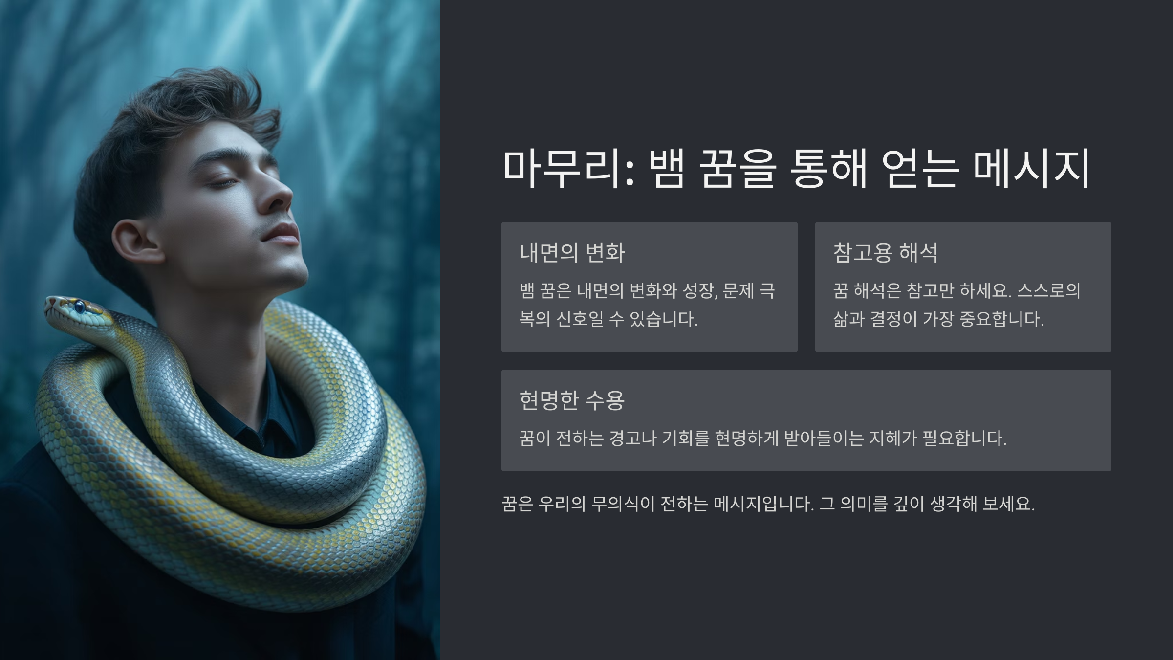 마무리: 뱀 꿈을 통해 얻는 메시지 📝