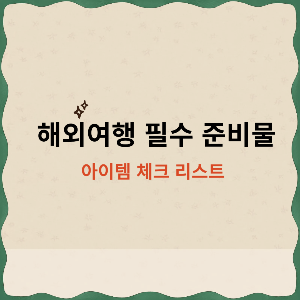 해외여행 준비물 체크