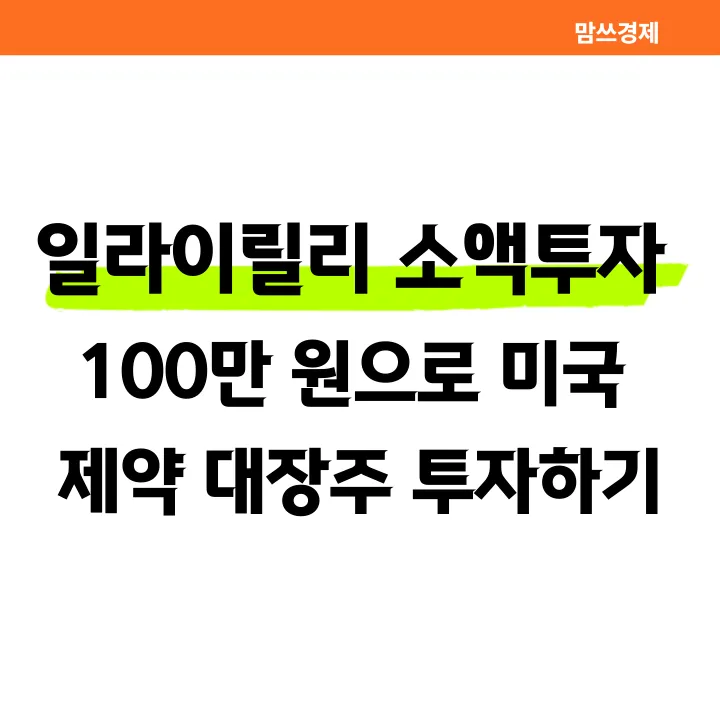 일라이릴리 소액투자: 100만 원으로 미국 제약 대장주 투자하기