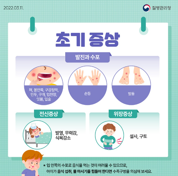 수족구 증상 순서 발 초기 전염 수포 잠복기 아기 어른 성인 총정리 2