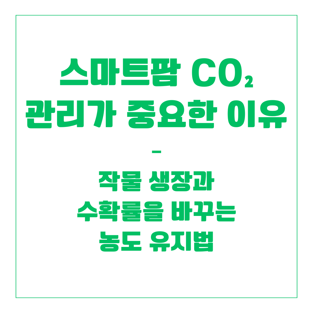 스마트팜 CO₂ 관리가 중요한 이유 – 작물 생장과 수확률을 바꾸는 농도 유지법