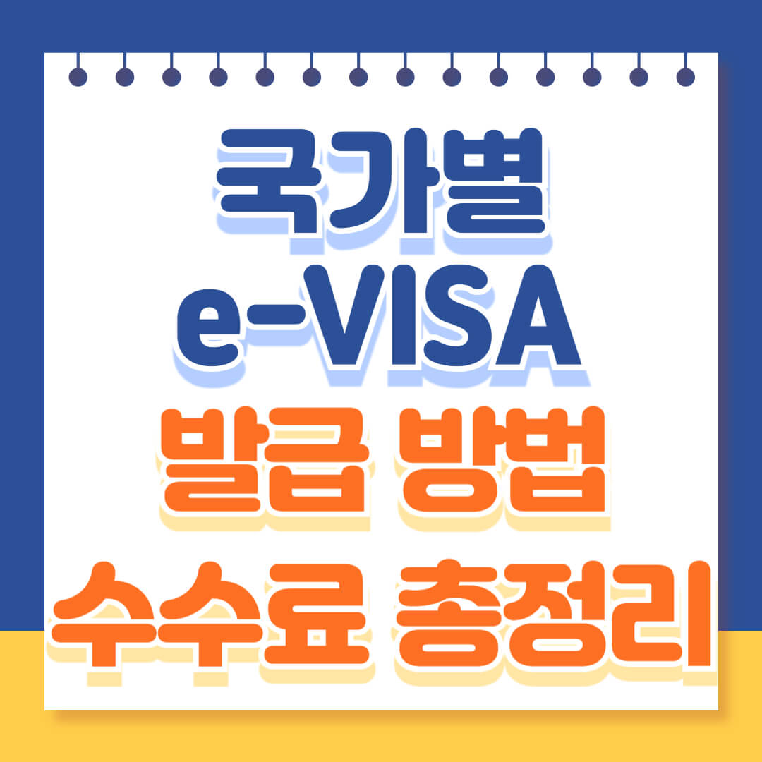 국가별 e-VISA 발급방법 수수료 총정리