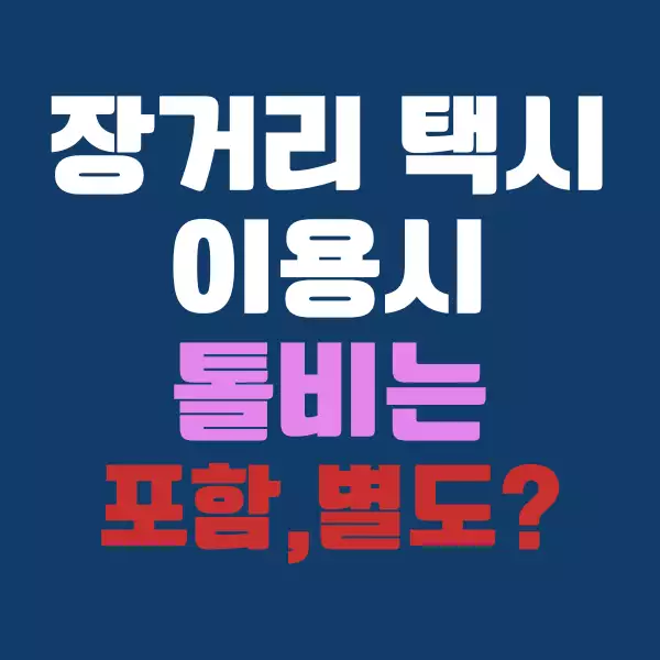 장거리 택시 이용 시 톨게이트 비용 어떻게 계산될까