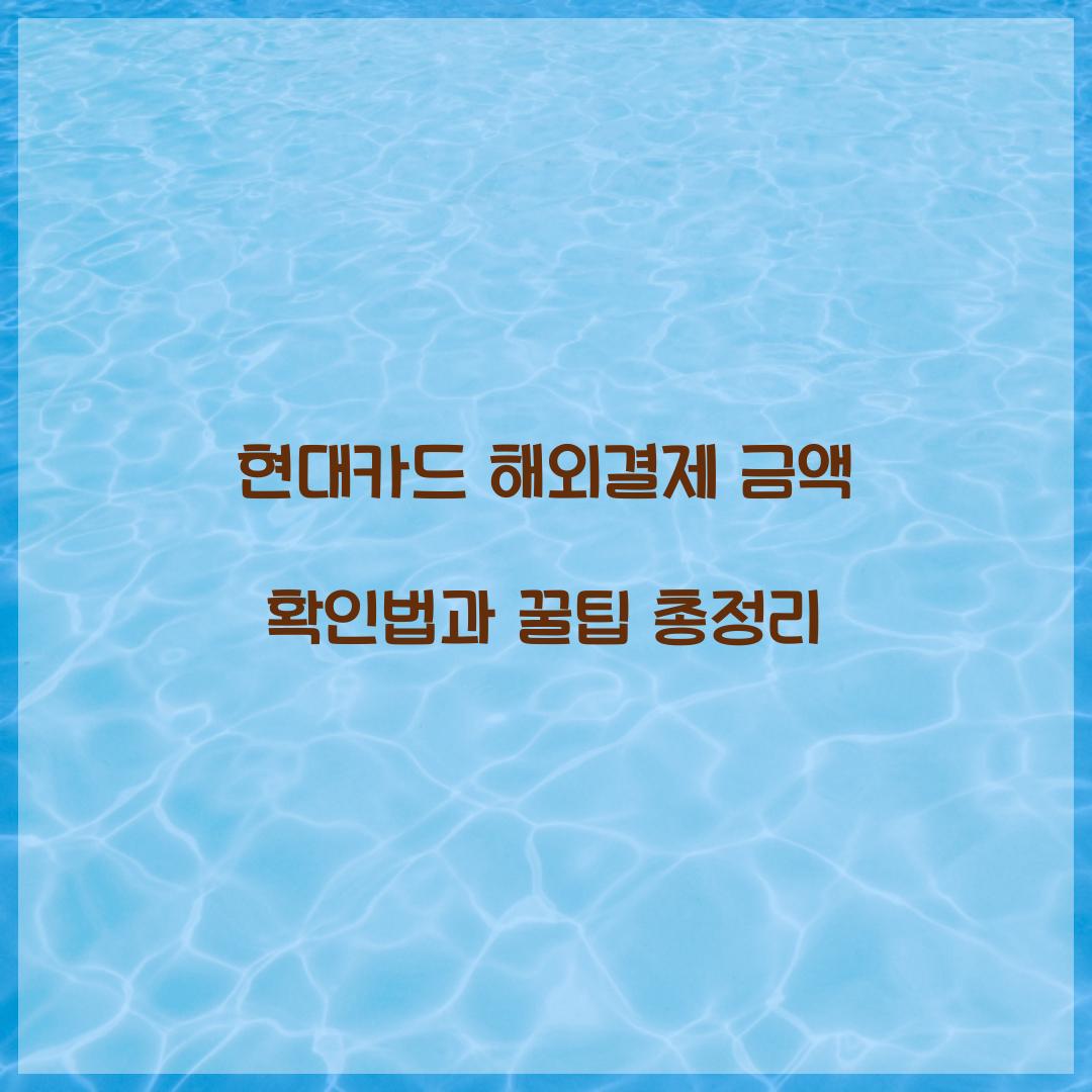 현대카드 해외결제 금액
