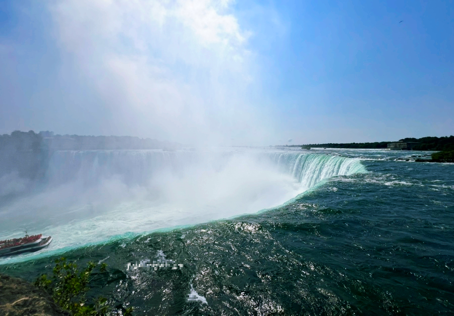 Close-up view of Niagara Falls from the observation area