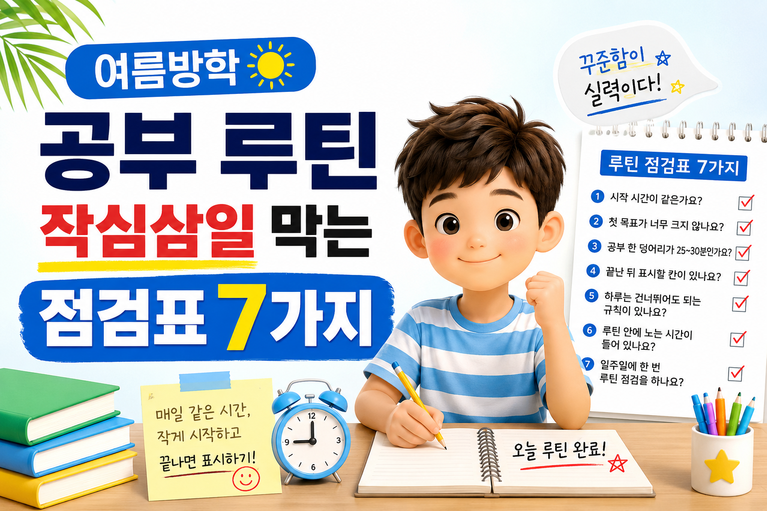 여름방학 공부 루틴 만들기!