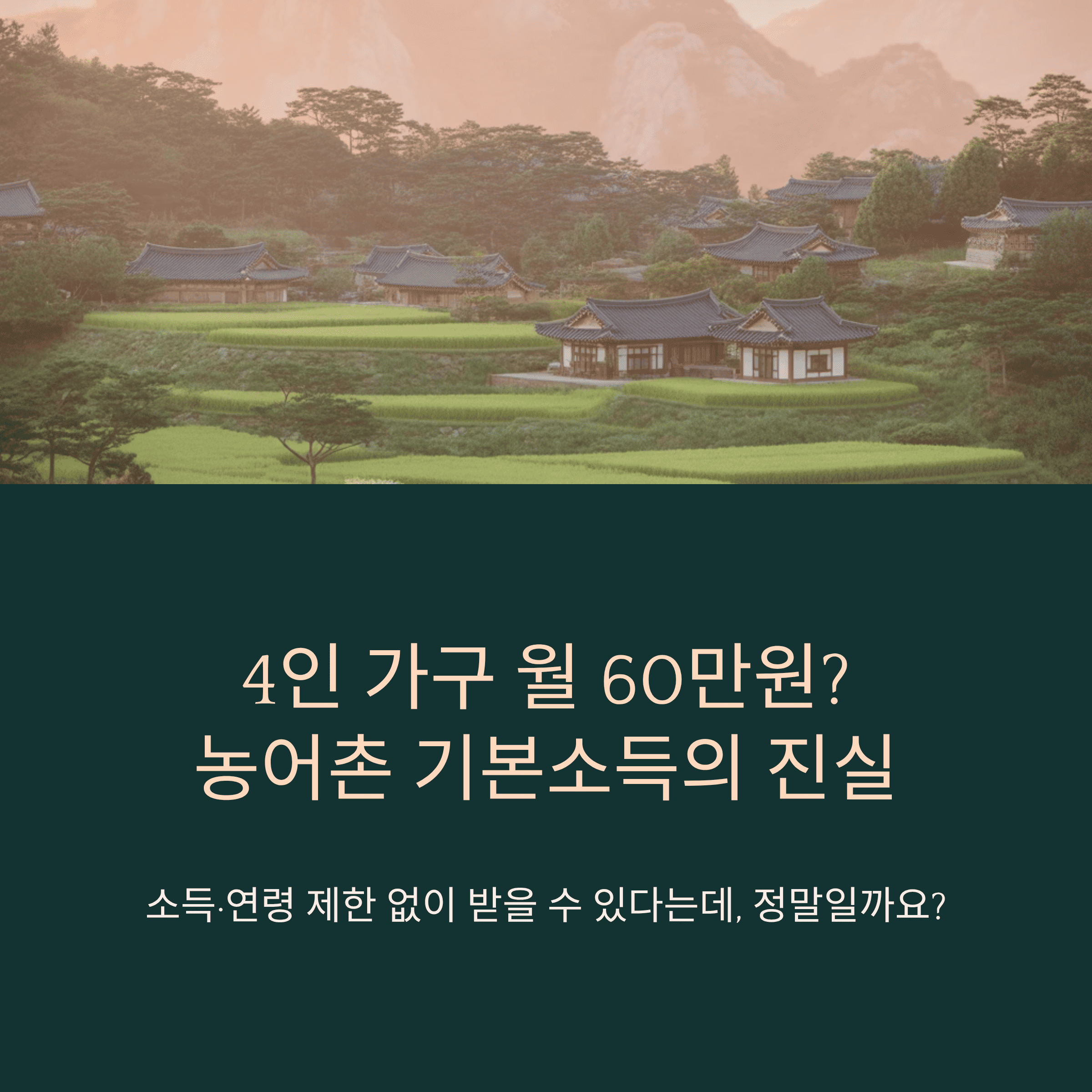 농어촌 기본 소득 시범 사업