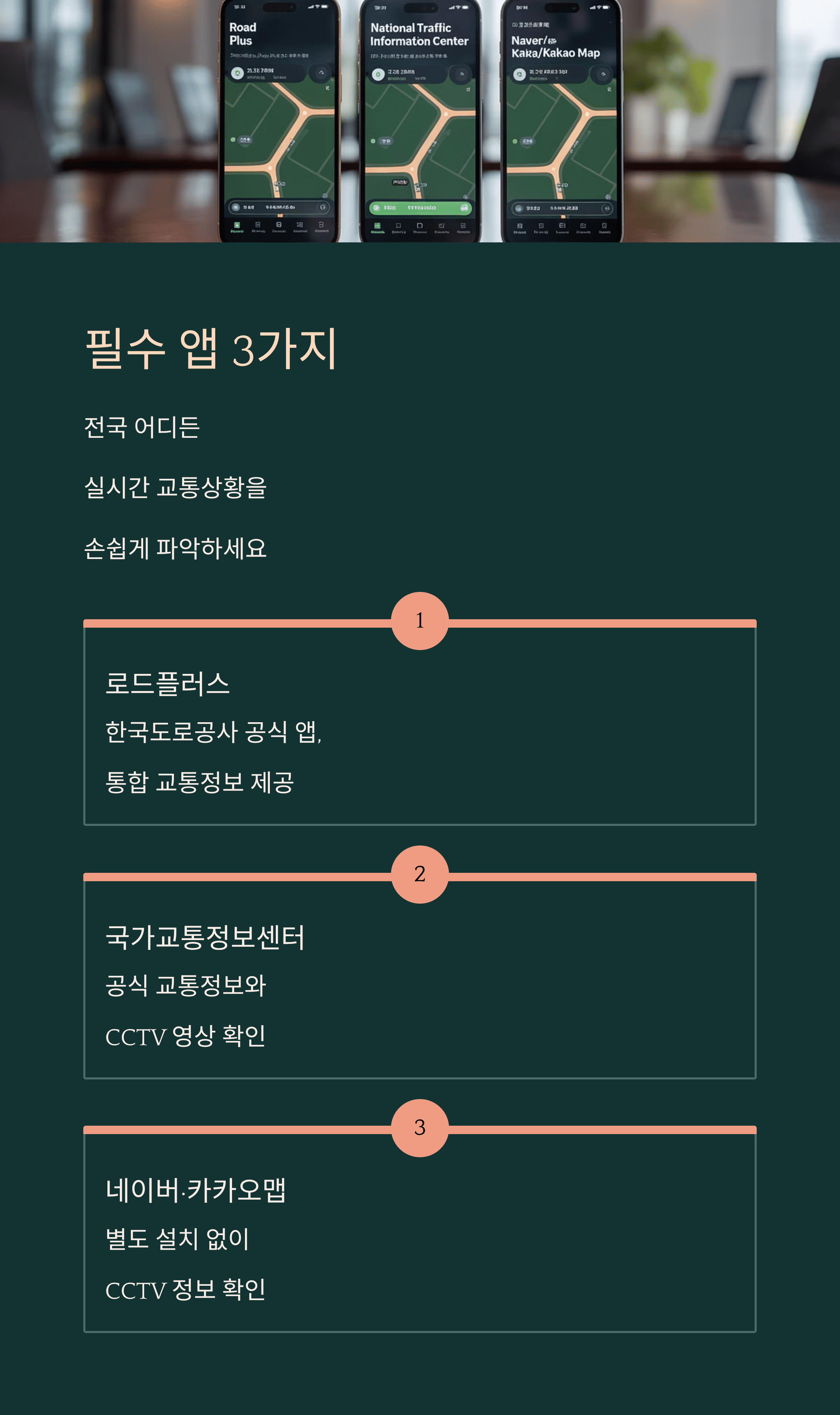 실시간 고속도로 CCTV, 필수 앱 3가지