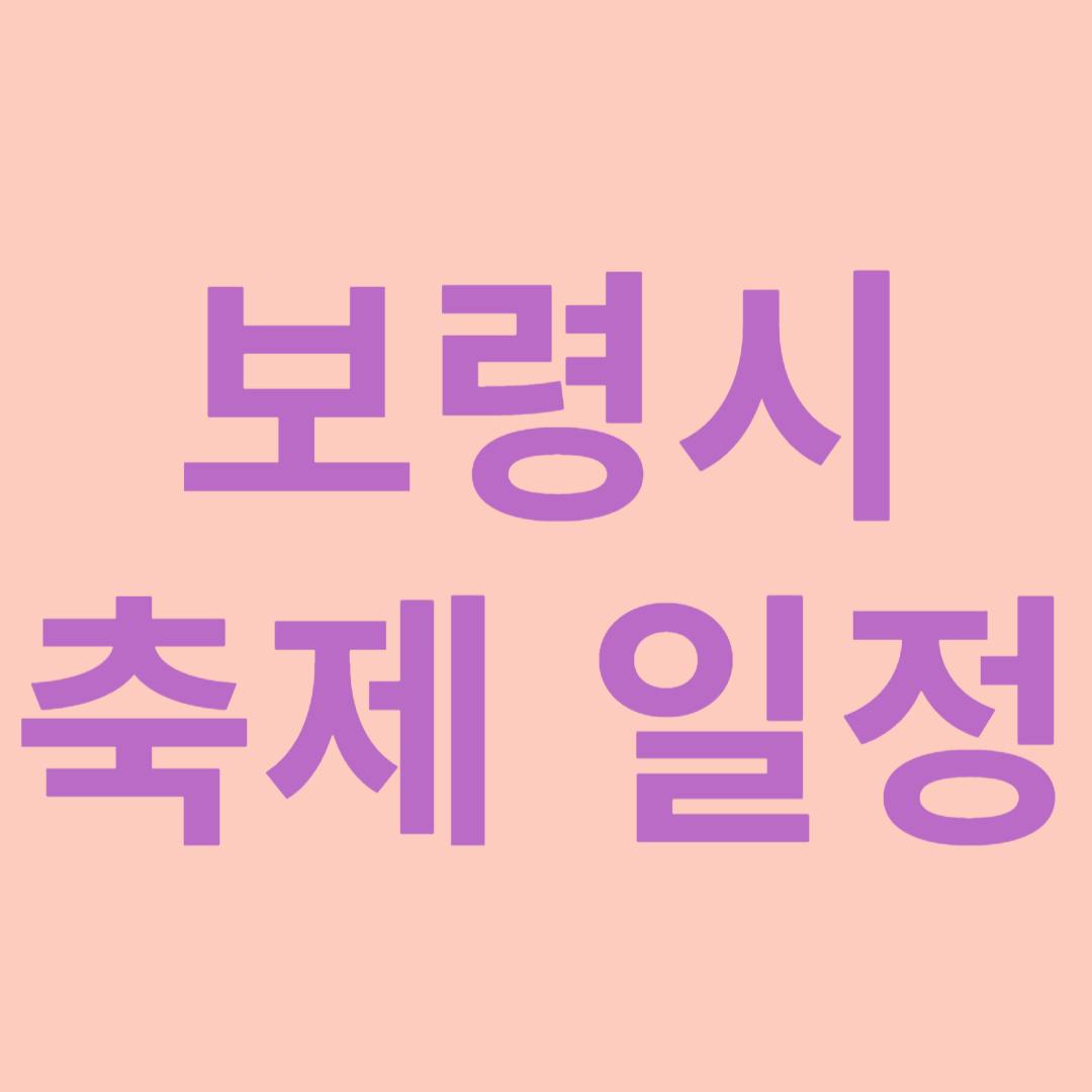 보령시 축제일정