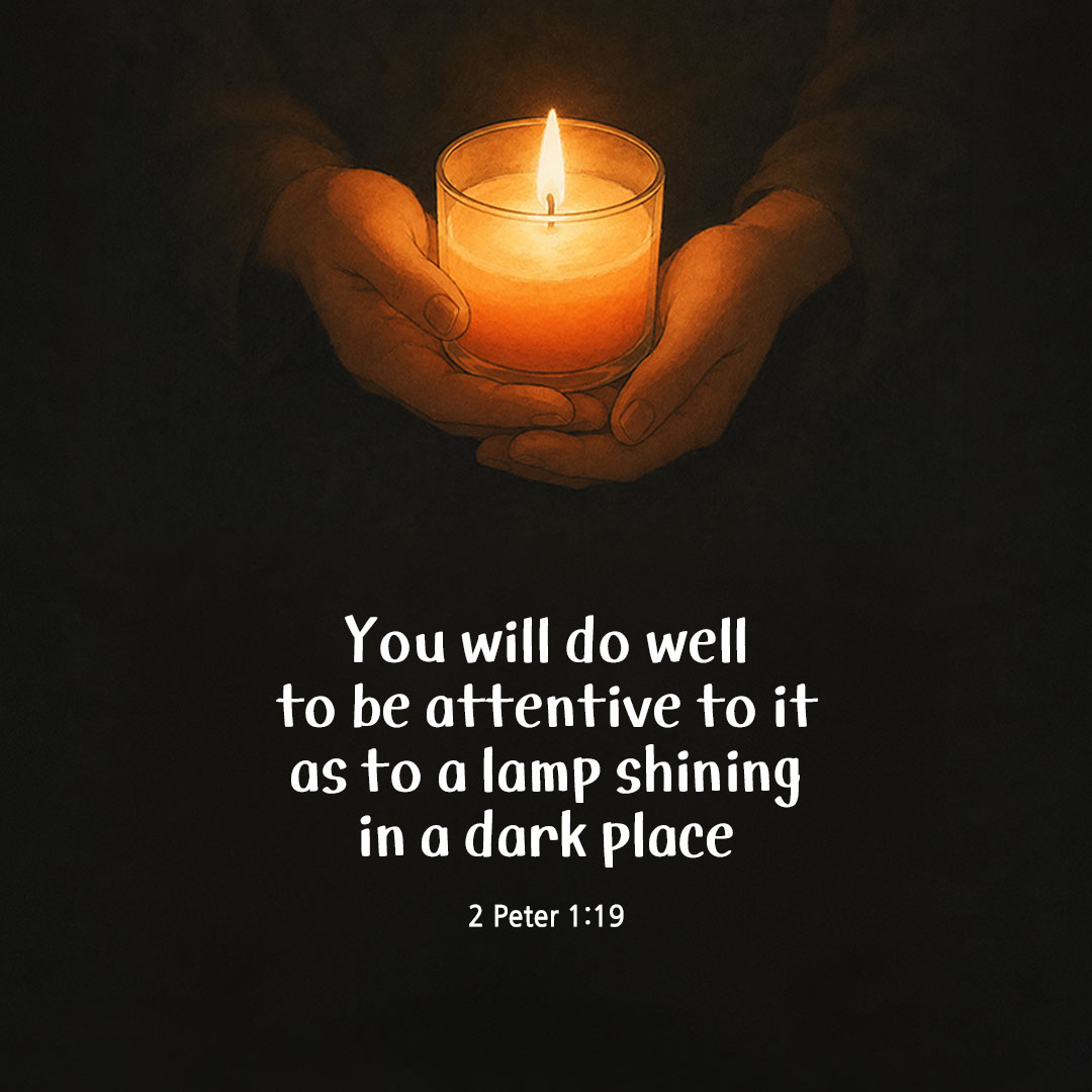 Today's Bible verse card 2 Peter 1:19 scripture image
