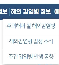 해외 감염병 예방 정보 조회
