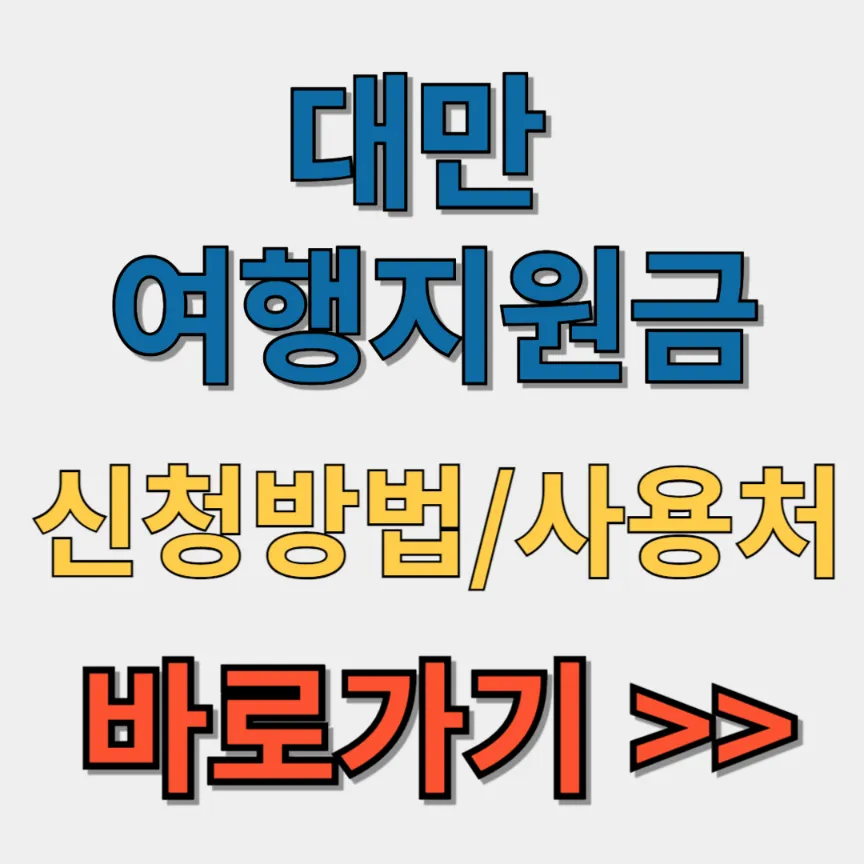 대만 여행지원금 신청방법 사용처