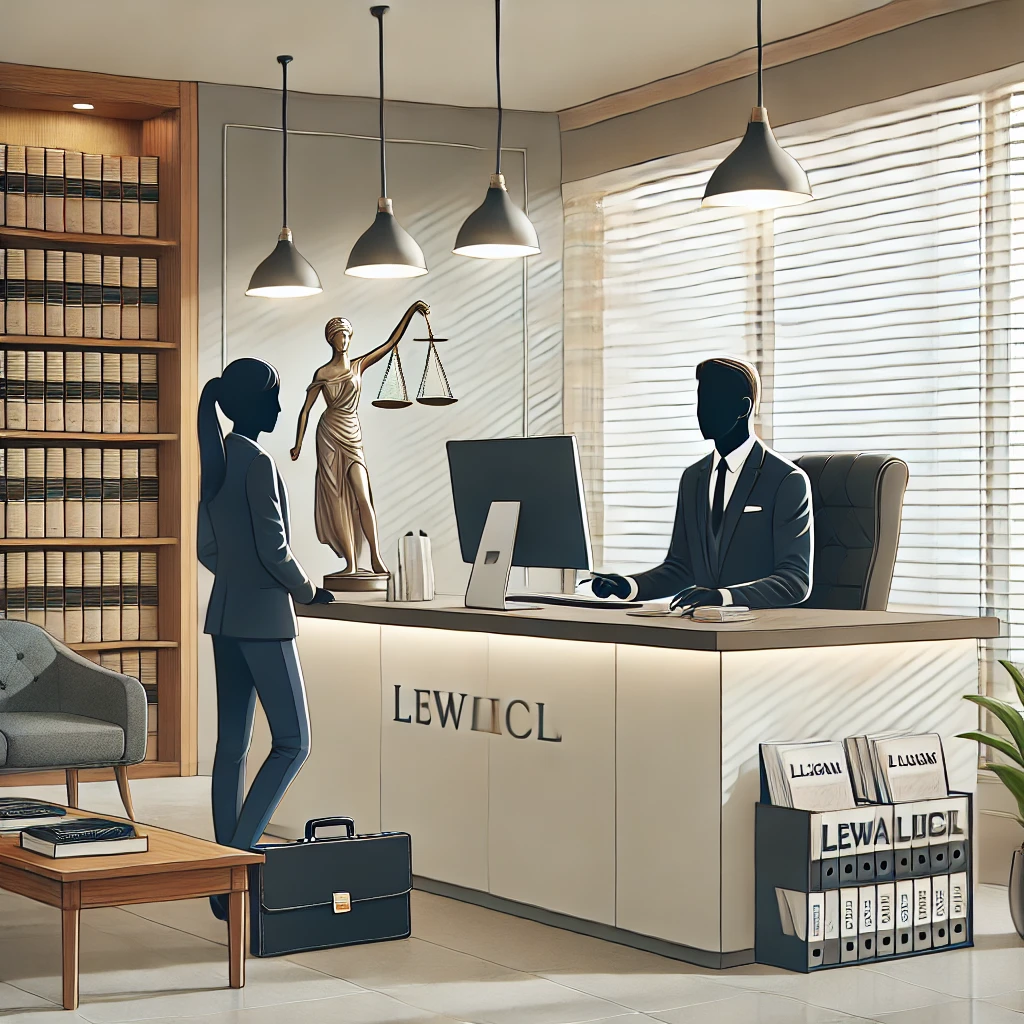 고객이 변호사 상담을 예약하는 모습.