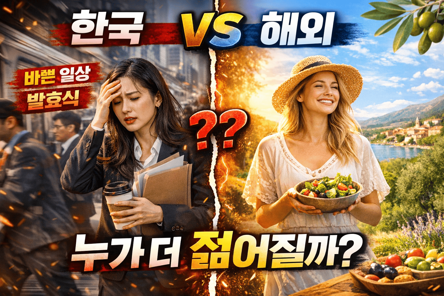 한국 vs 해외 저속노화 (식단, 생활습관, 건강법)