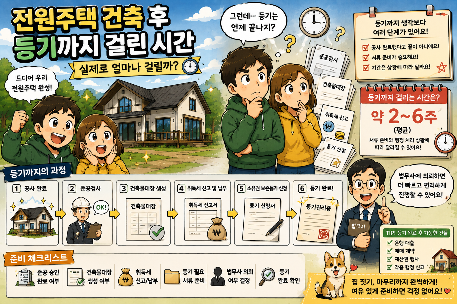 전원주택 건축 후 등기까지 걸린 시간