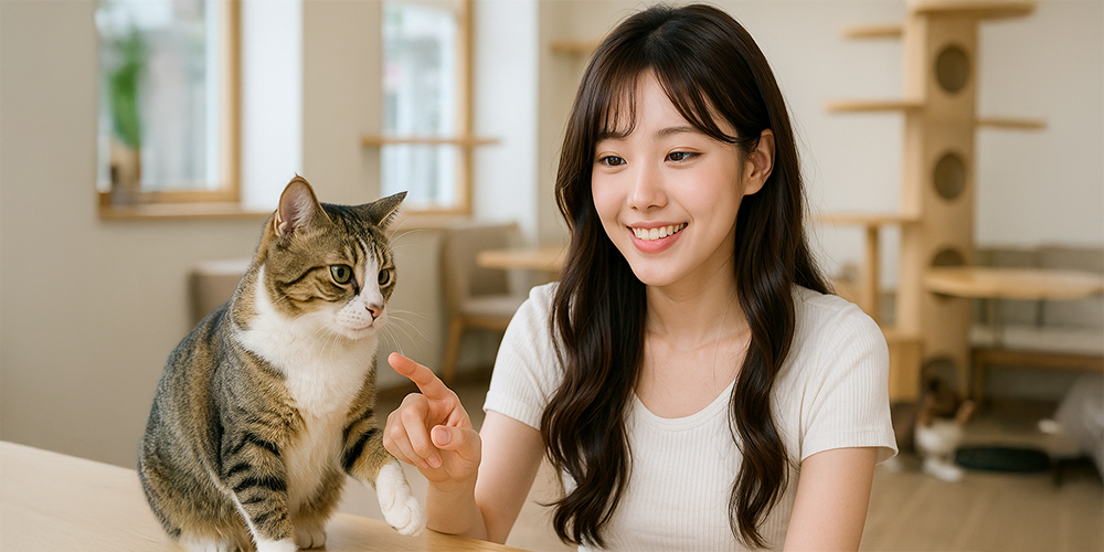 꿈에서 고양이랑 노는 사람