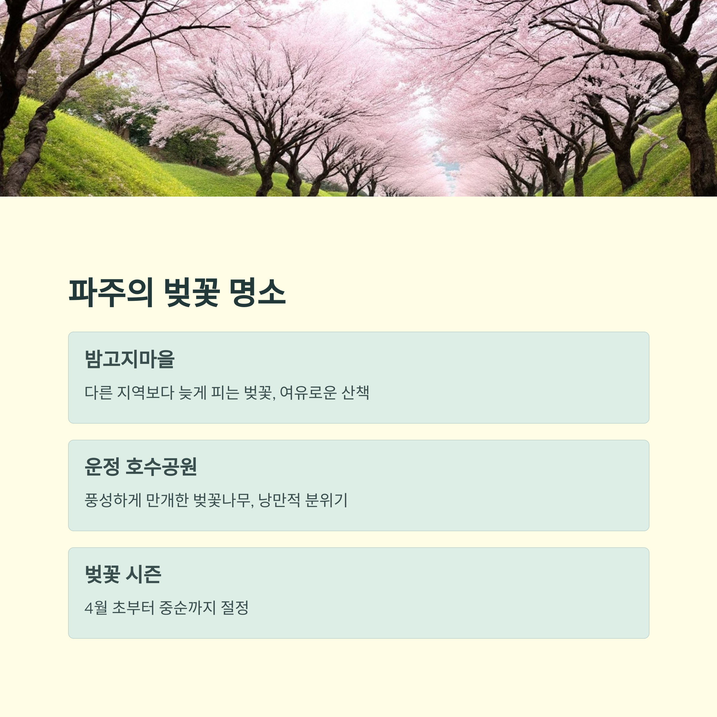 파주 가볼 만한 봄 코스