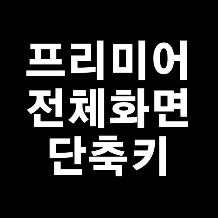 어도비 프리미어 프로 전체화면 단축키3