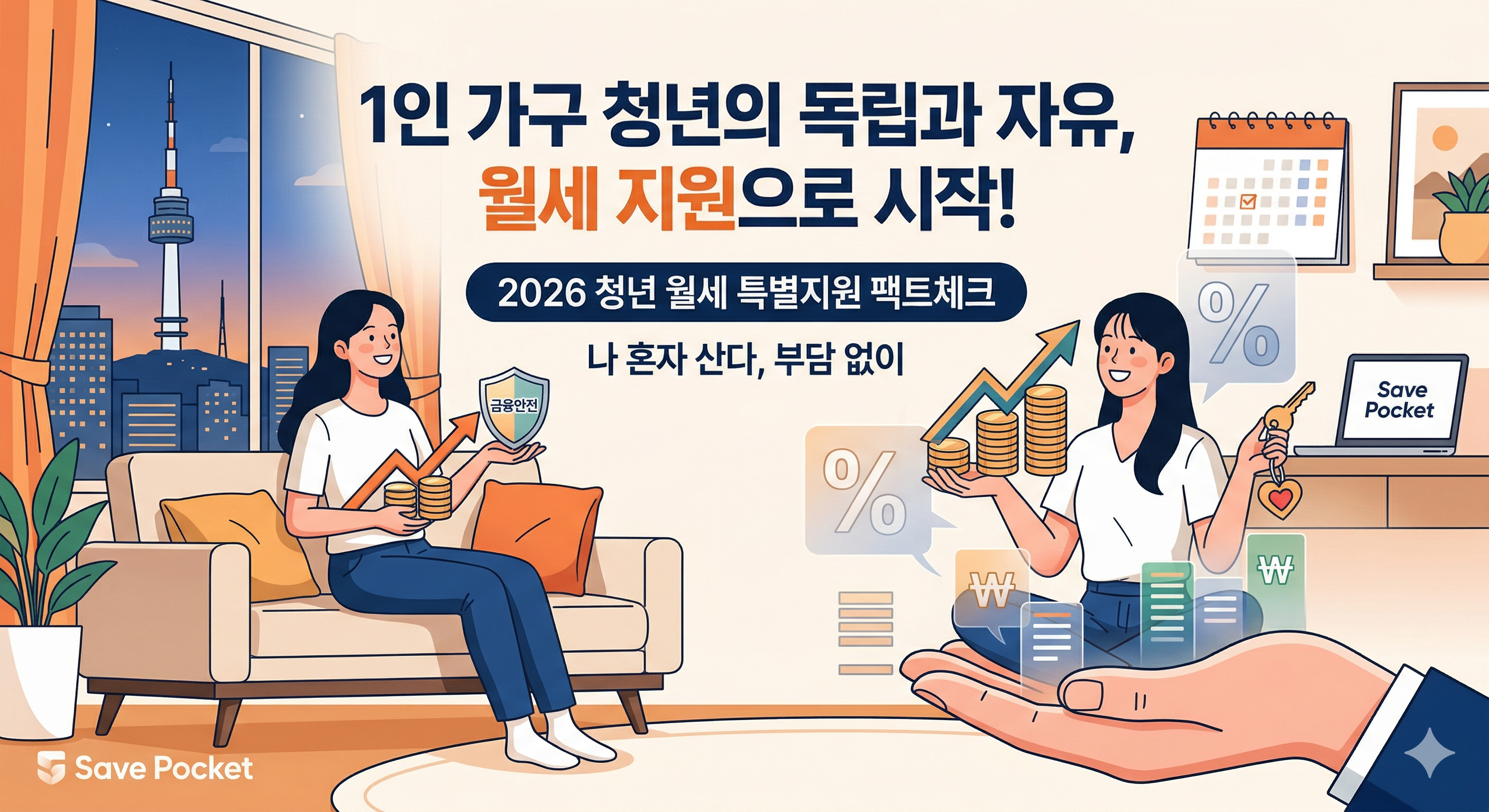[월세 지원] 1인 가구 주목! 2026년 청년 월세 특별지원 (지자체별 혜택 중복 수령 가능 여부)