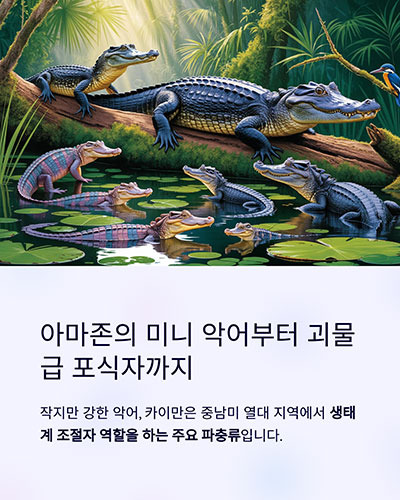 카이만, 단일 종이 아니라 다양한 아마존 악어 군단이다