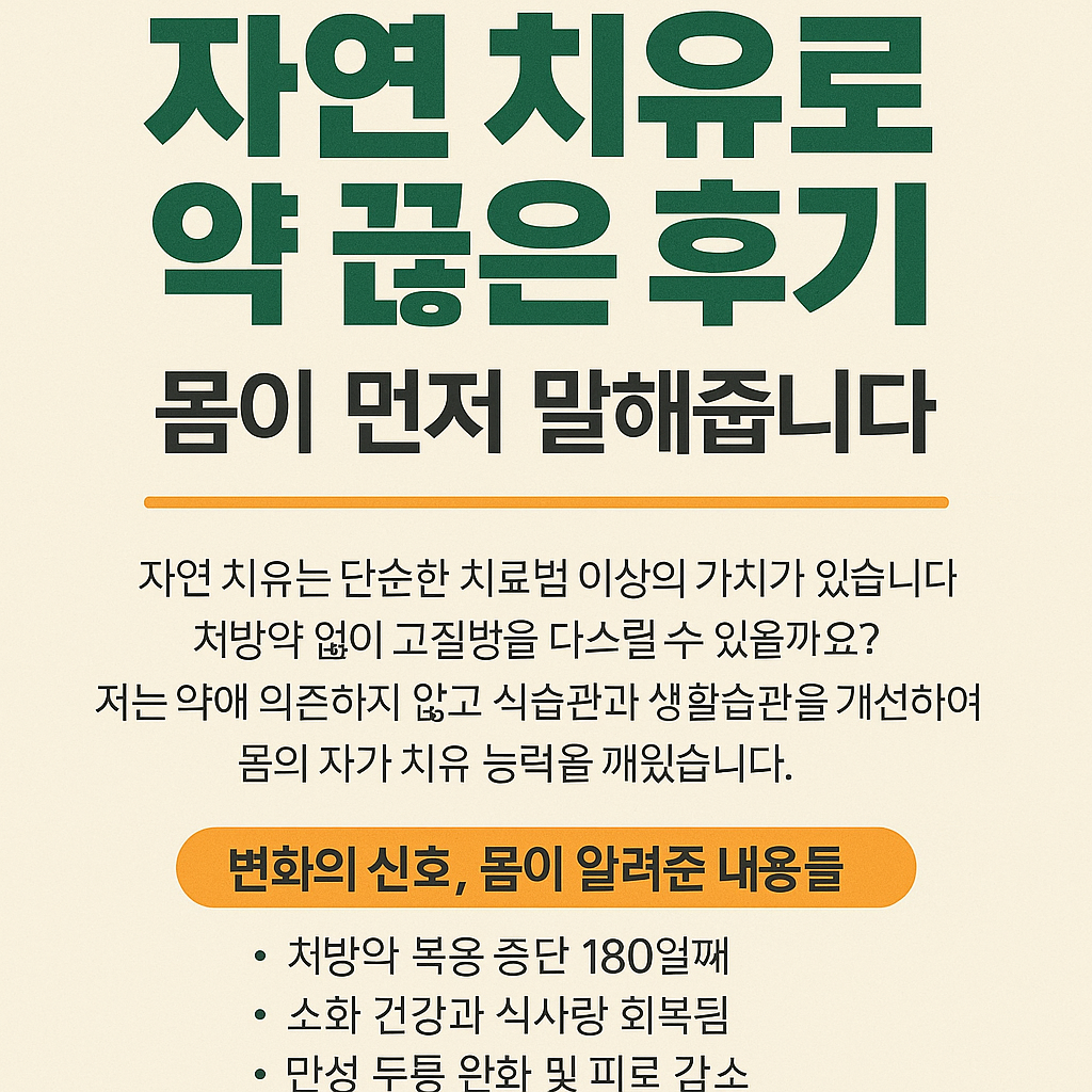 자연 치유로 약 끊은 후기