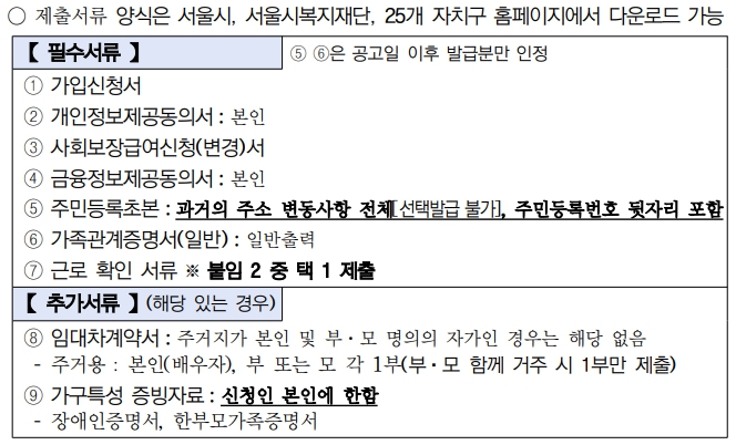 서울시-희망두배-청년통장-필수-서류