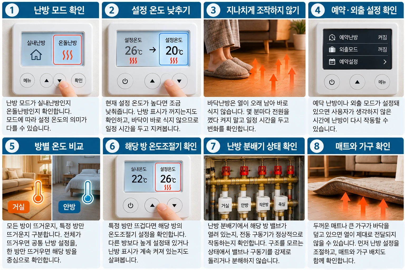 보일러 방바닥 너무 뜨거울 때 확인 순서