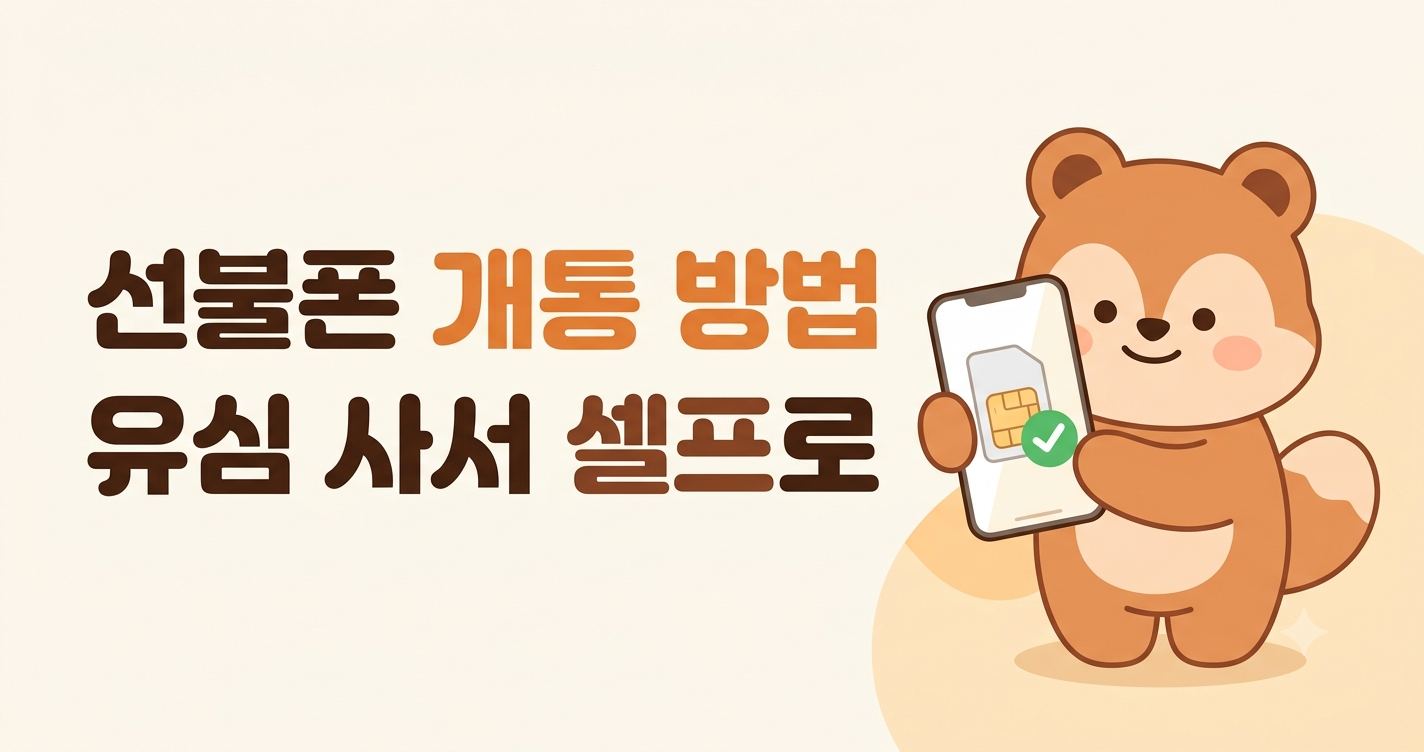 선불폰 개통 방법, 유심 사서 셀프로 여는 순서 처음이면 이대로만