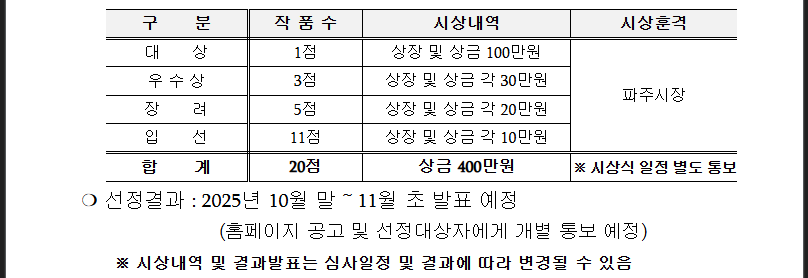 파주 관광사진 공모전 400만원 도전 완벽 가이드 (출처 : 파주시 읍,면,동 행정복지센터)