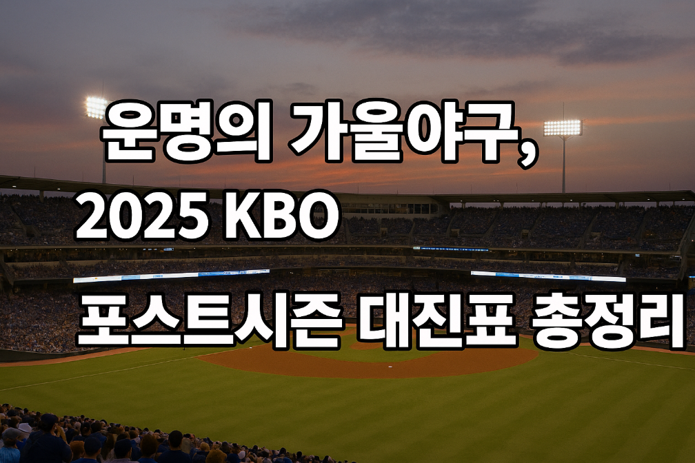 운명의 가을야구, 2025 KBO 포스트시즌 대진표 총정리