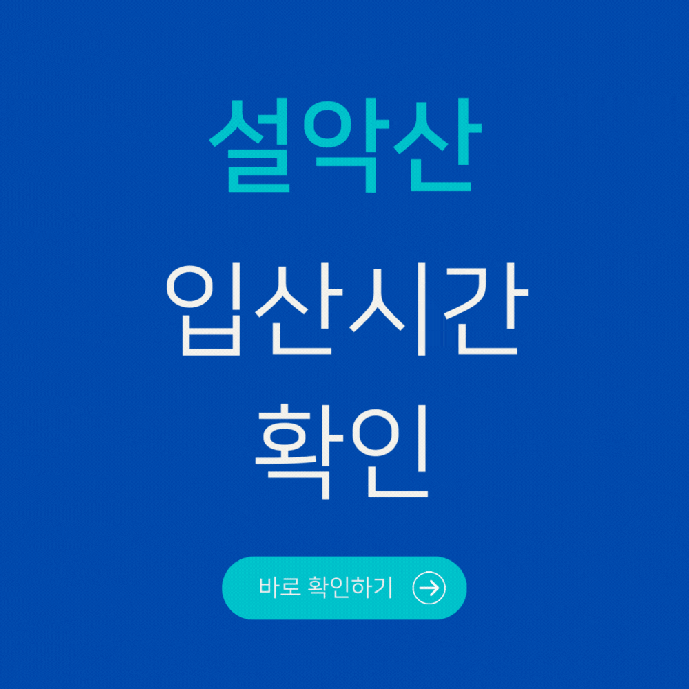 설악산 입산시간 확인
