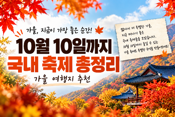 2026년 10월 10일까지 국내 축제 총정리｜가을 여행지 추천