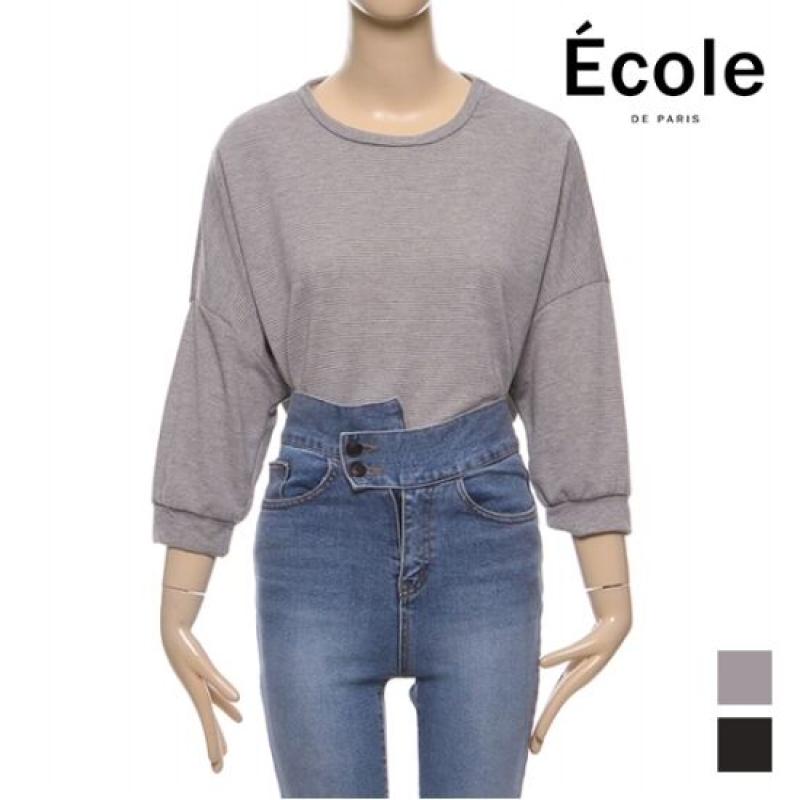 에꼴드파리 ECOLE 스트라이프 루즈 나그랑 티셔츠 F06WTB011Z