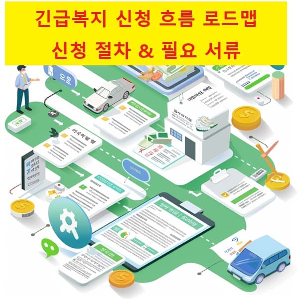 긴급복지지원 신청 절차 로드맵 인포그래픽